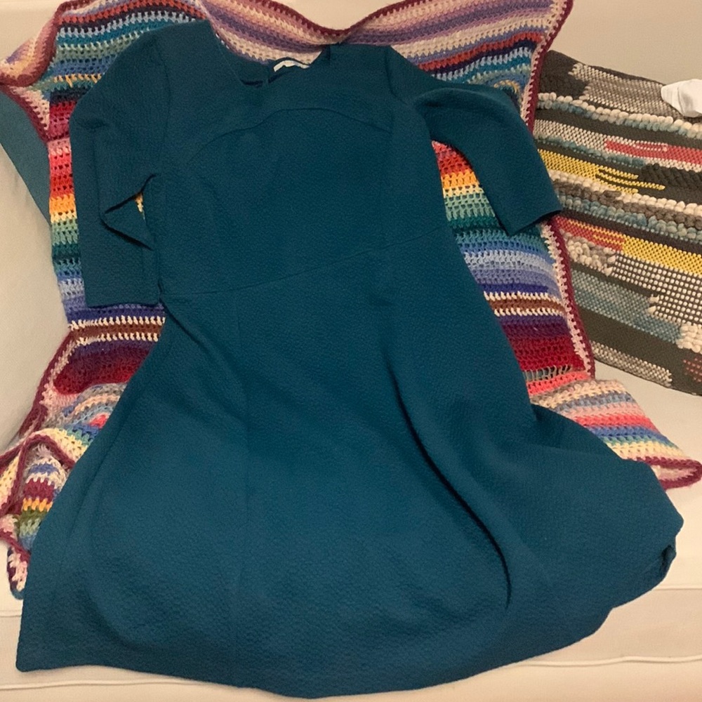Boden Curve Flare Aline midi dress, 3/4 sleeve, size 16L